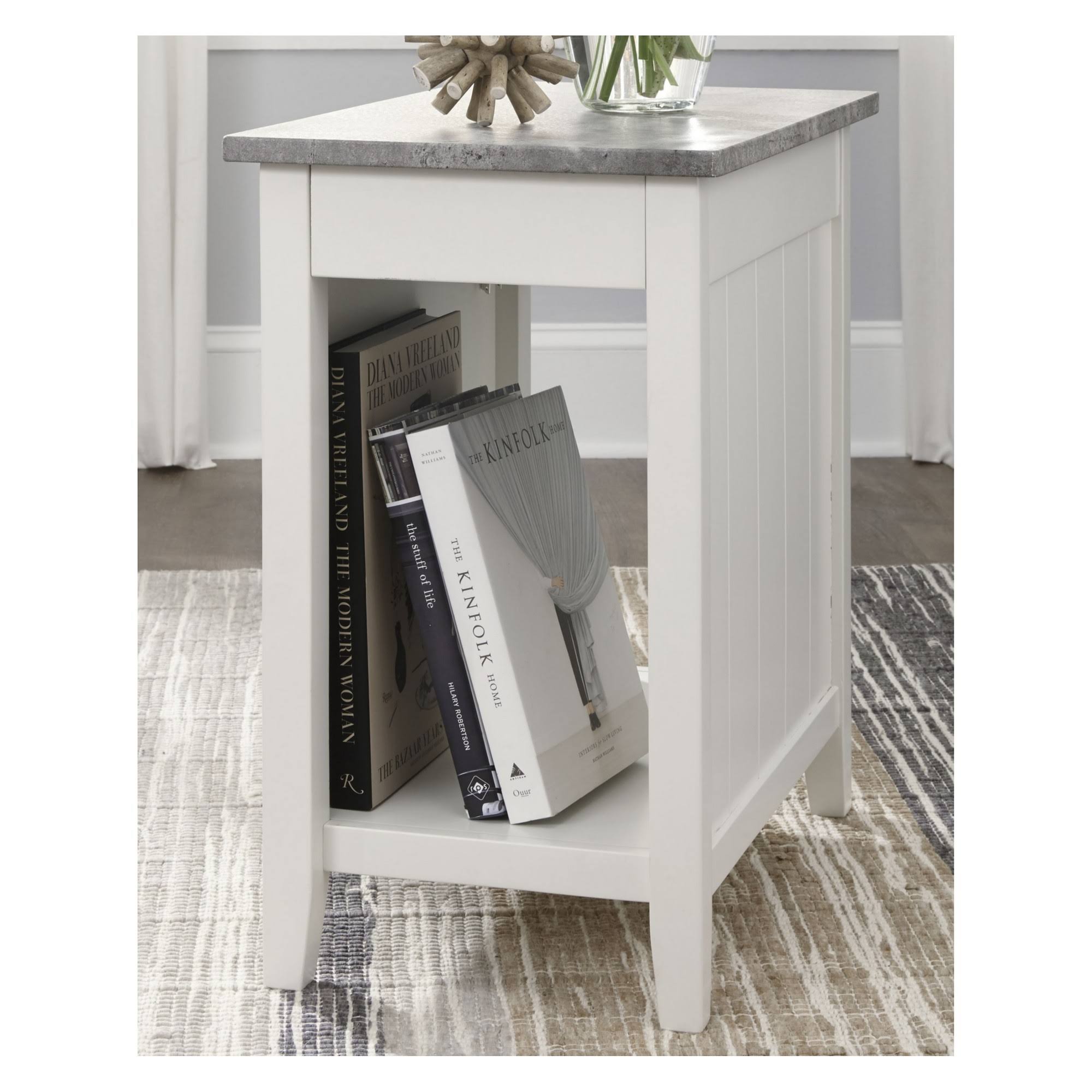 White Chair Side End Table B97305