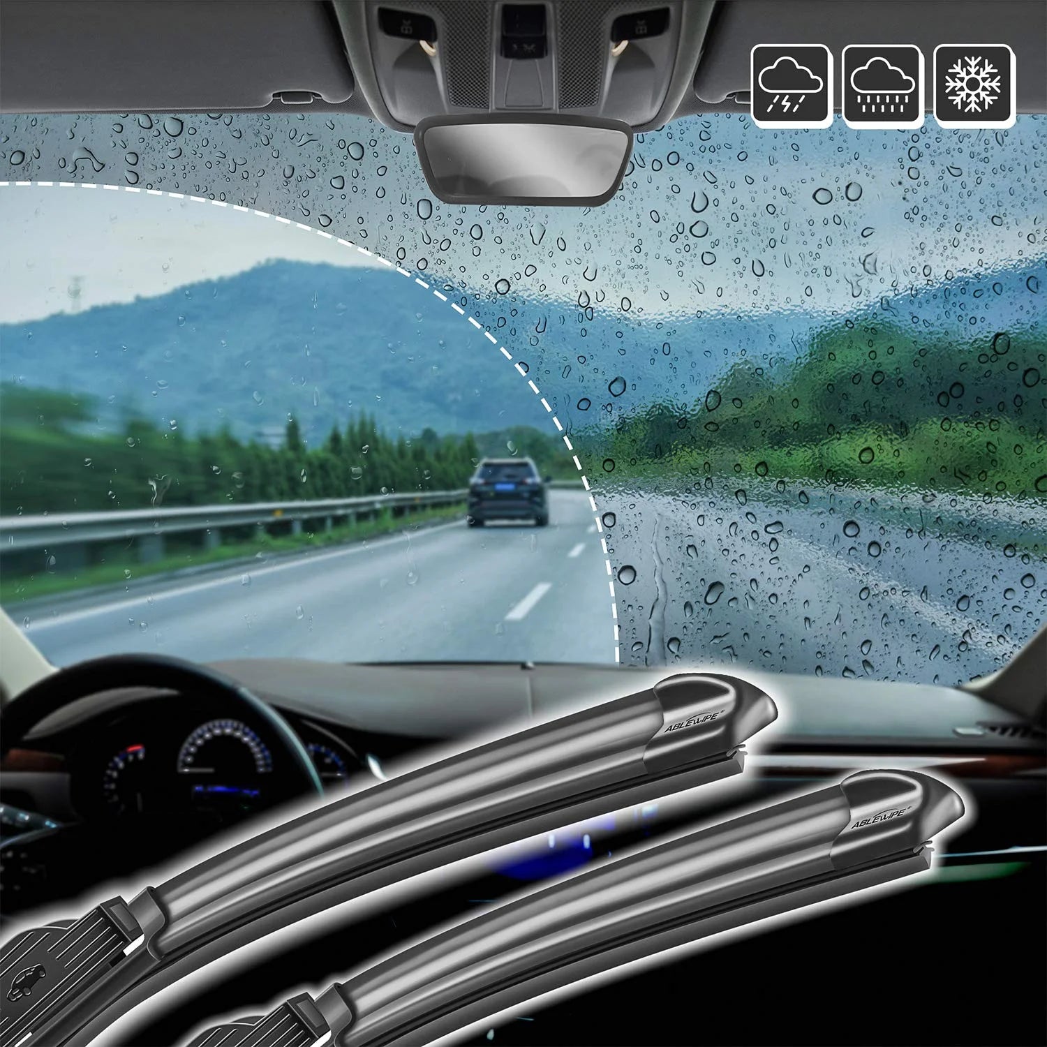 22" + 20" Windshield Wiper Blades Set of 2 X5330