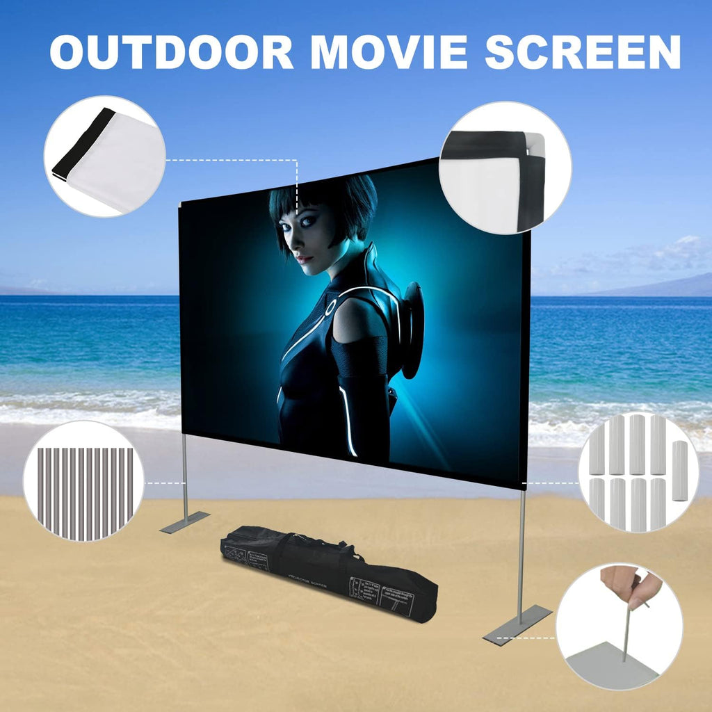 80 inch Portable Projector Screen with Stand and Carry Bag G14045