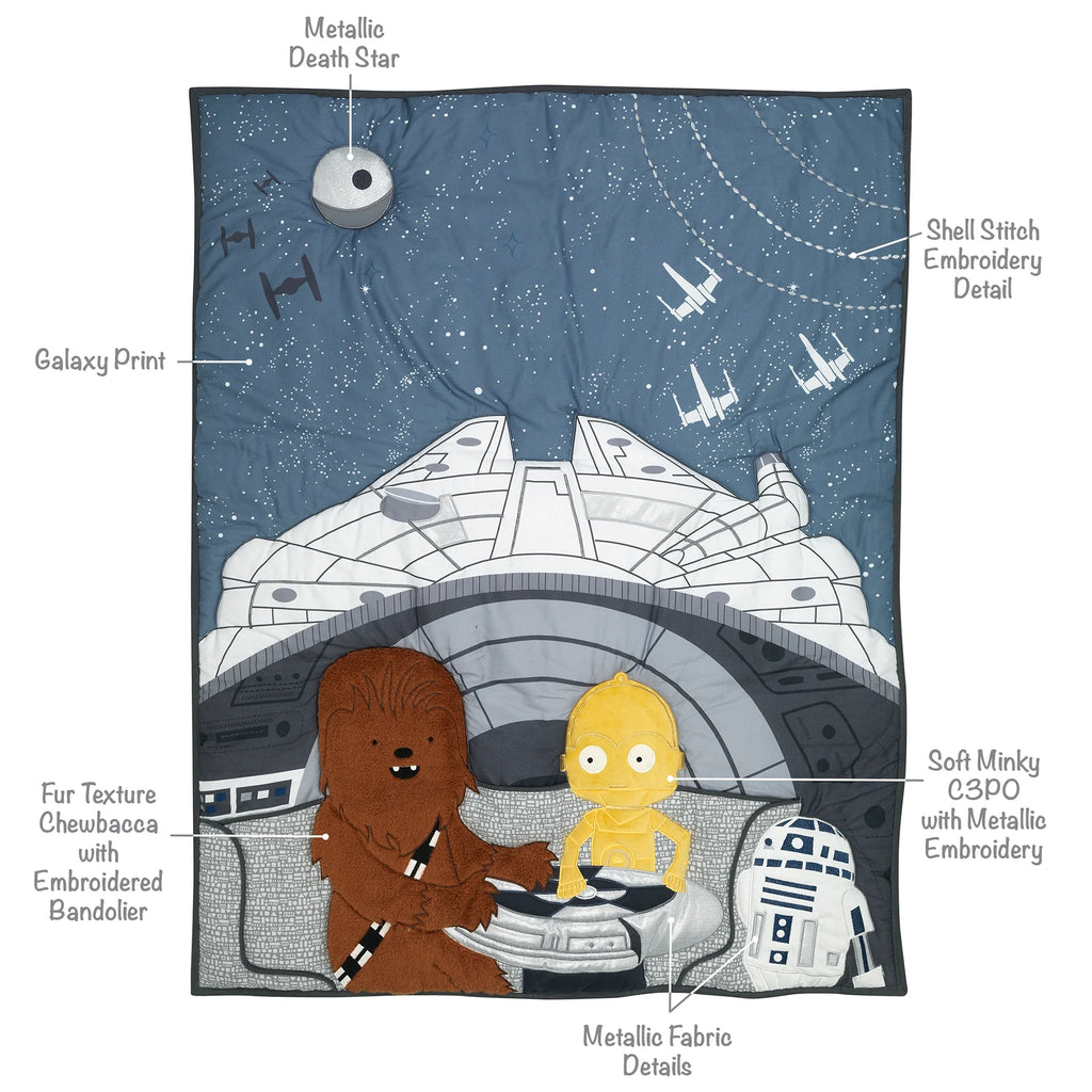 Star Wars Millennium Falcon 4-Piece Baby Crib Bedding Set U299372
