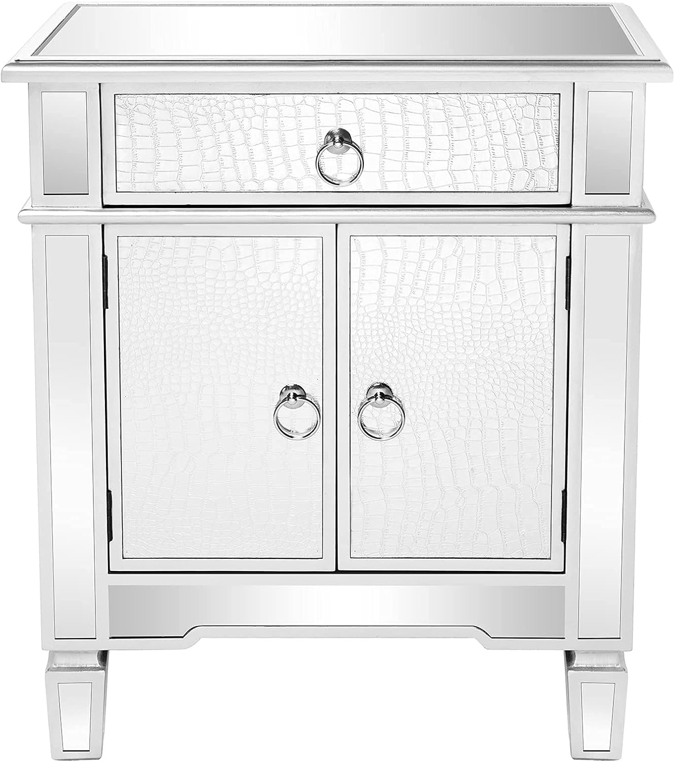 Mirrored Wood Cabinet with Drawers and Cabinet S44590