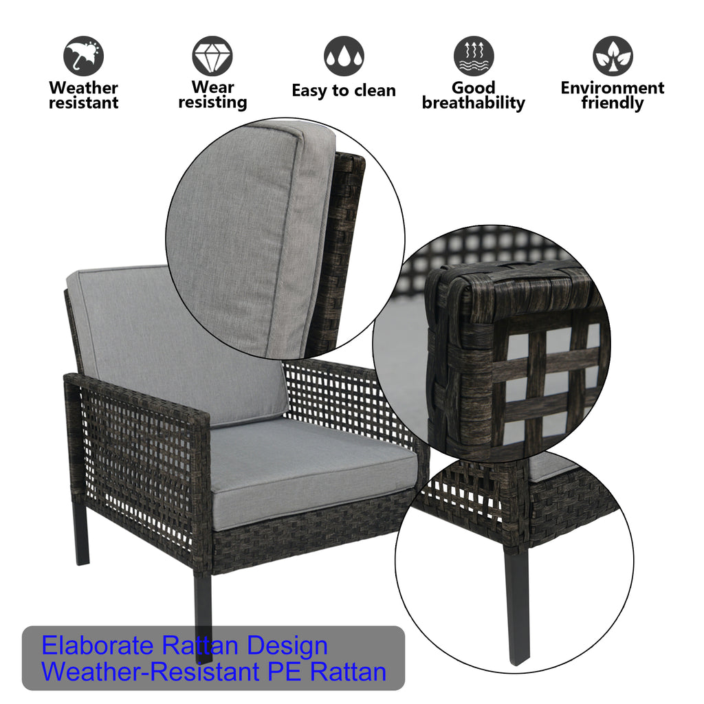 4Pcs Outdoor Patio Wicker Furniture Set I2581