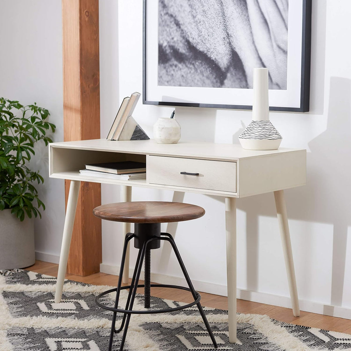Black 1-Drawer Writing Desk E814445