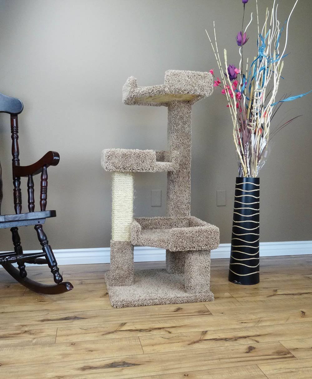 Solid Wood Triple Kitty Pad Cat Condos J7453