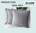 Set of 2 Super Soft Velvet Decorative Throw Pillow Covers Square with Fringe Cushion Case A81400