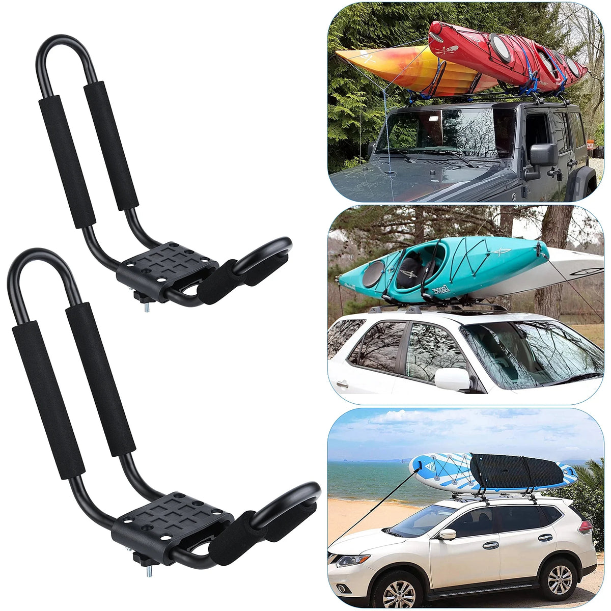 Kayak Roof Rack with 4 Ropes G416371