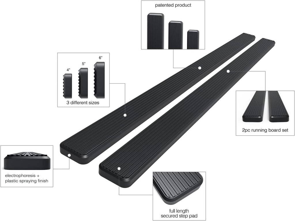 4in Black Running Boards N81397