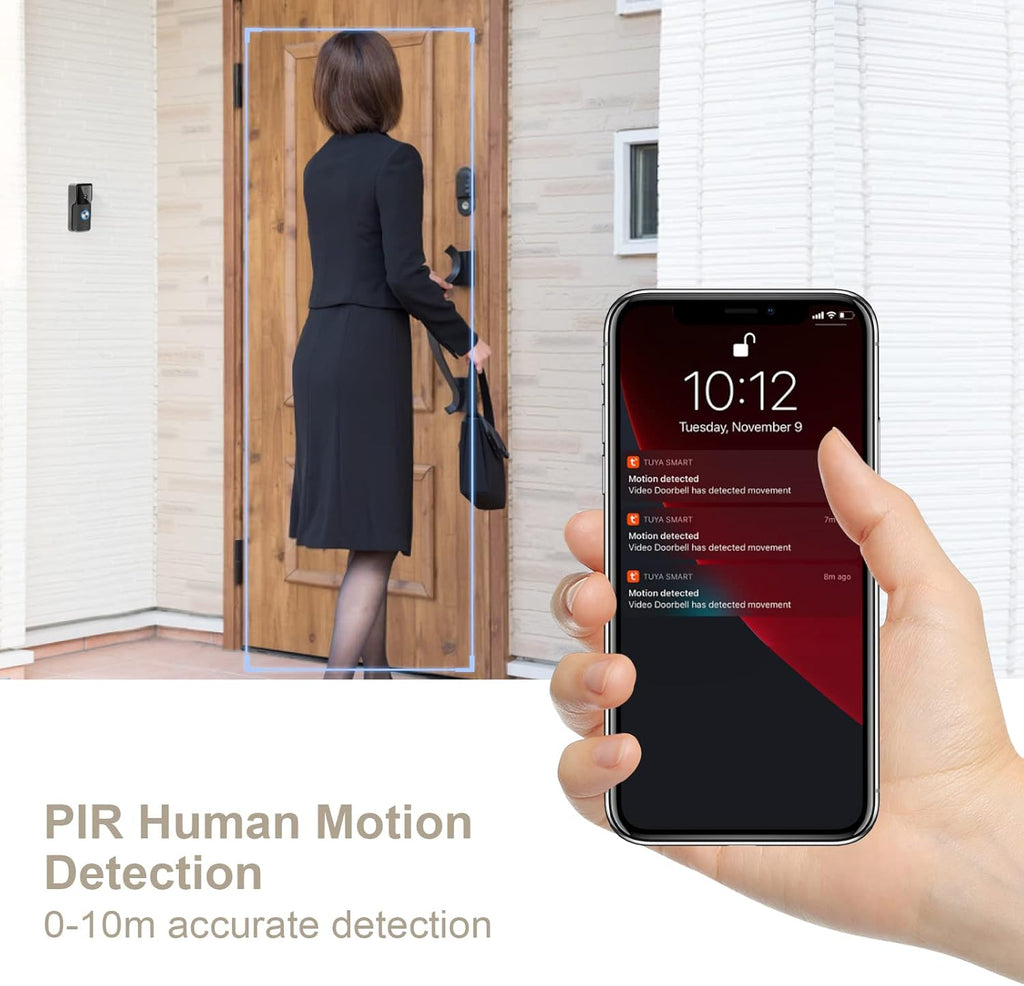 Wireless WiFi Video Doorbell Camera with Chime, 1080P HD, IP65 Waterproof, Pack of 2 R2823