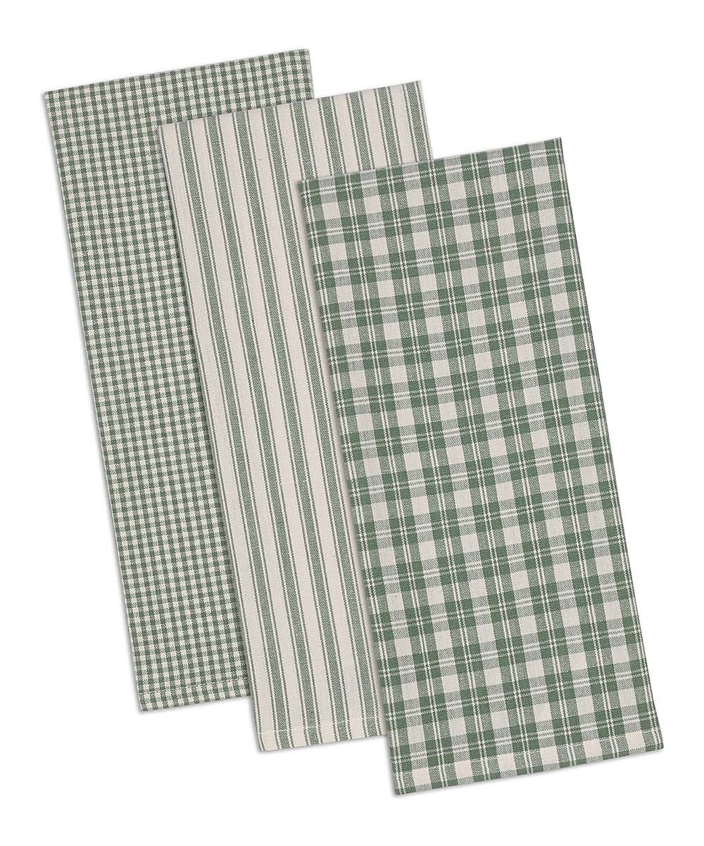 Set of 3 Sage Green Kitchen Towels C272