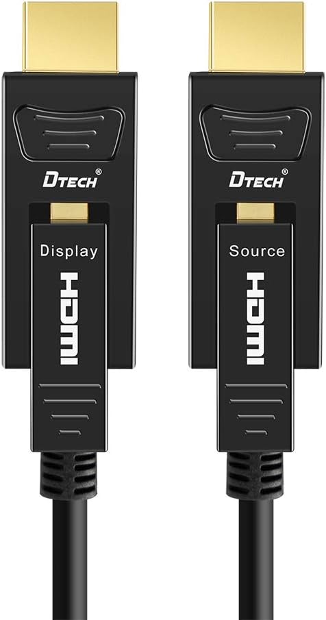 Fiber Optic HDMI Cable 100 Feet 4K 60Hz 18Gbps High Speed Ultra HD with Dual Micro HDMI and Standard HDMI Connector T719