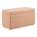Tan Rectangle Sherpa Storage Ottoman D1526