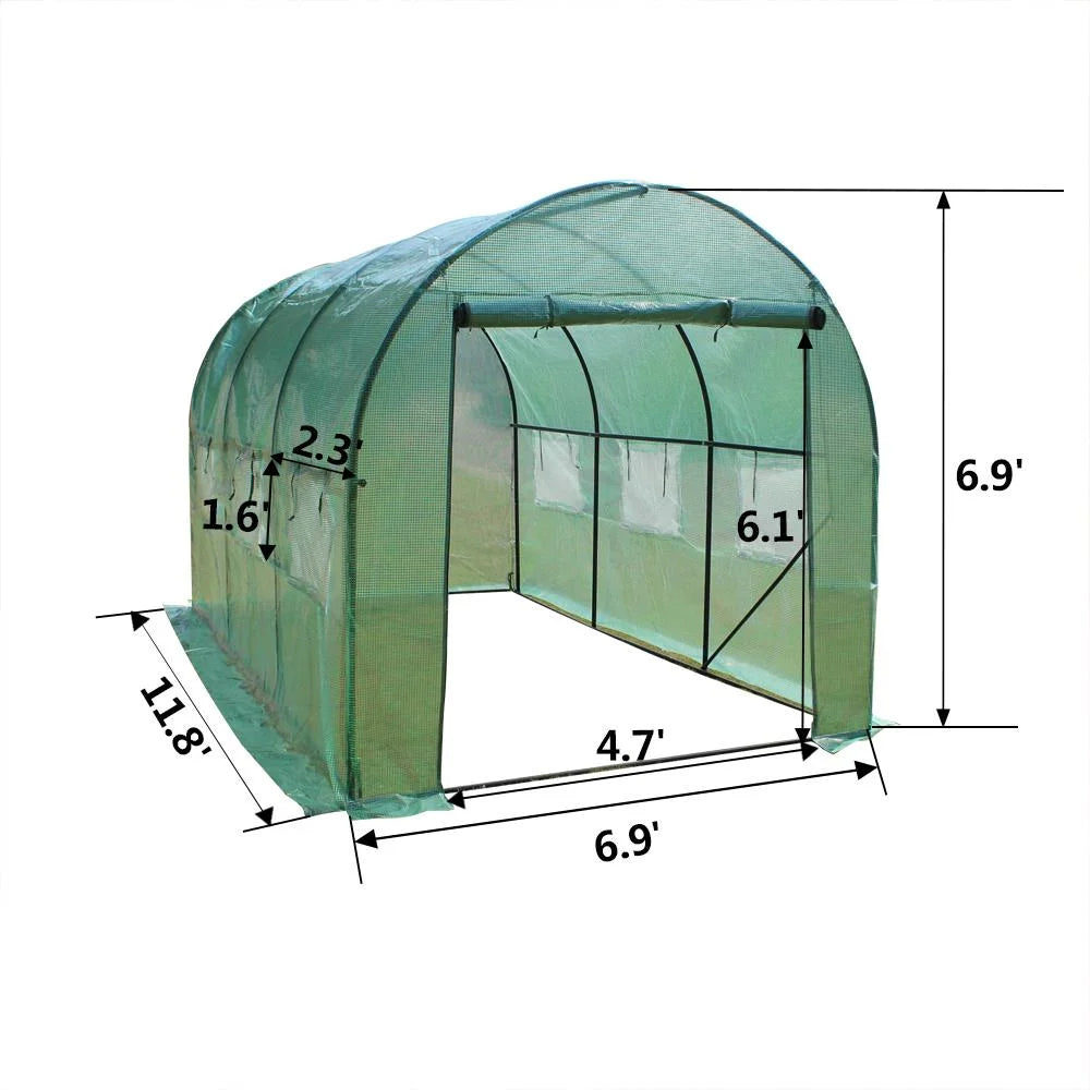 12' x 7' x 7' Portable Walk In Greenhouse Tent with Roll Up Window B5400