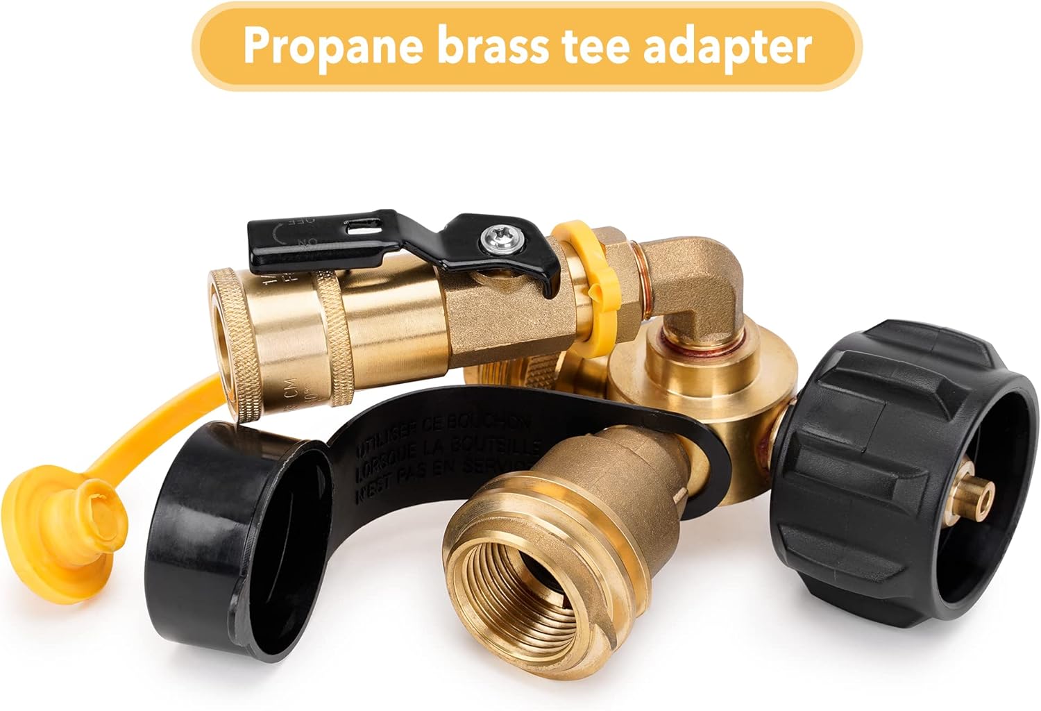 4-Port Propane Brass Tee Adapter Kit with 6FT and 12FT Extension Hose, Pack of 2 Z521
