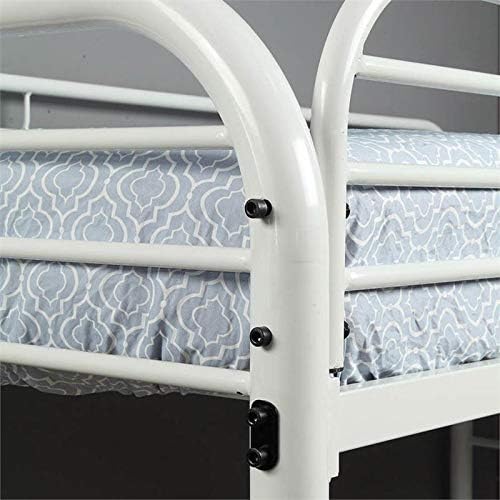 White Metal Twin Over Twin Bunk Bed D708
