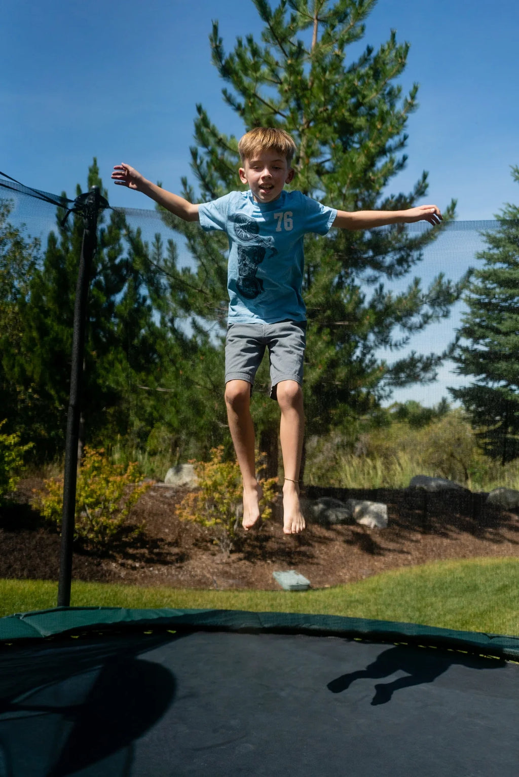 14' Round Frame Trampoline Jumping Mat with 72 Rings T8516
