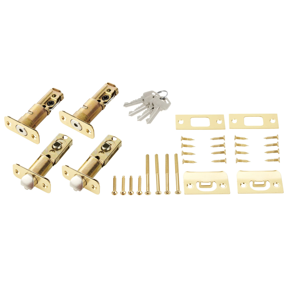 Polished Brass Tulip Doorknob and Deadbolt Combo Twin Pack G291