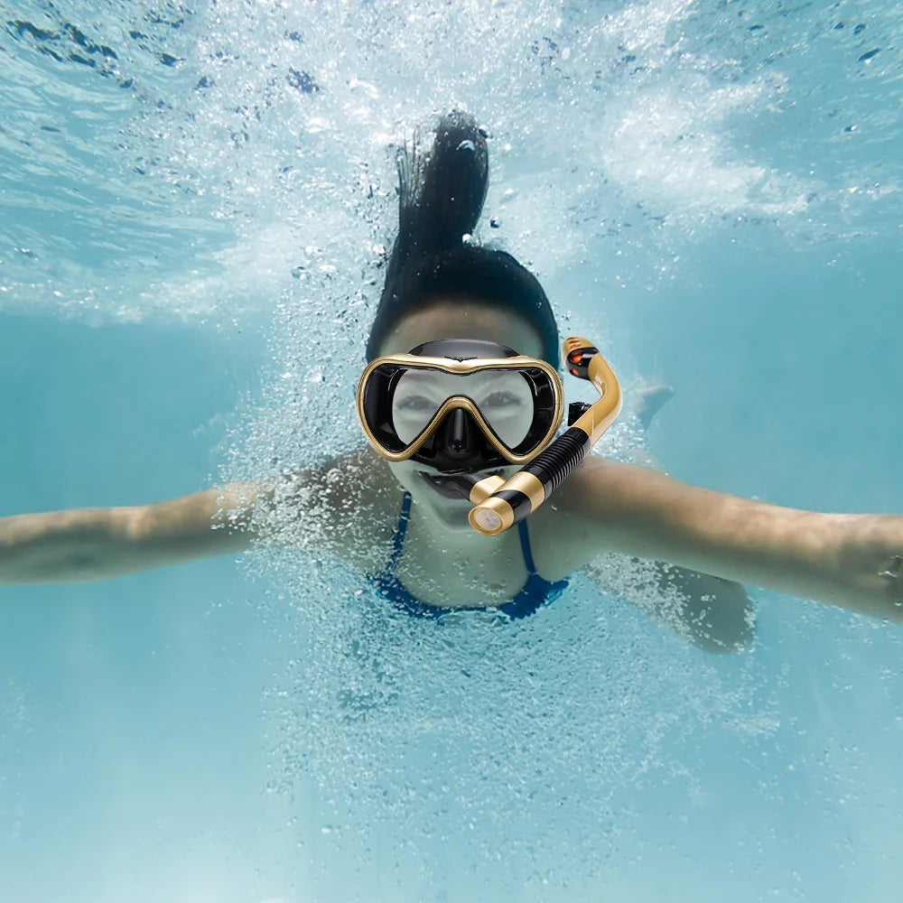 Snorkel Set with Swimming Goggles and Dry Snorkel Tube H2459
