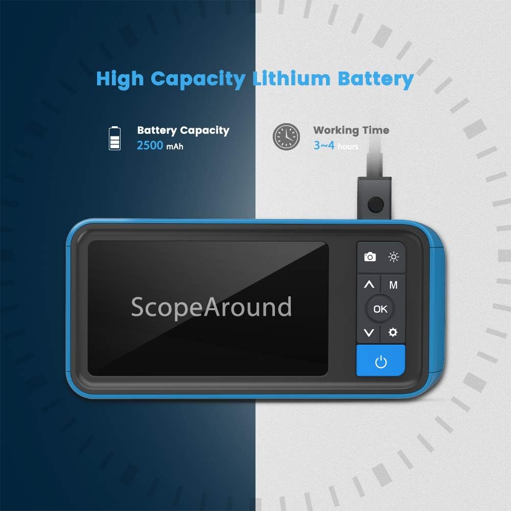 Endoscope 1080P HD Digital Borescope Camera Waterproof 4.5 Inch IPS Screen with 6 LED Lights, Semi-Rigid Cable, 32GB TF Card and Tool Bag (16.5FT) N2855