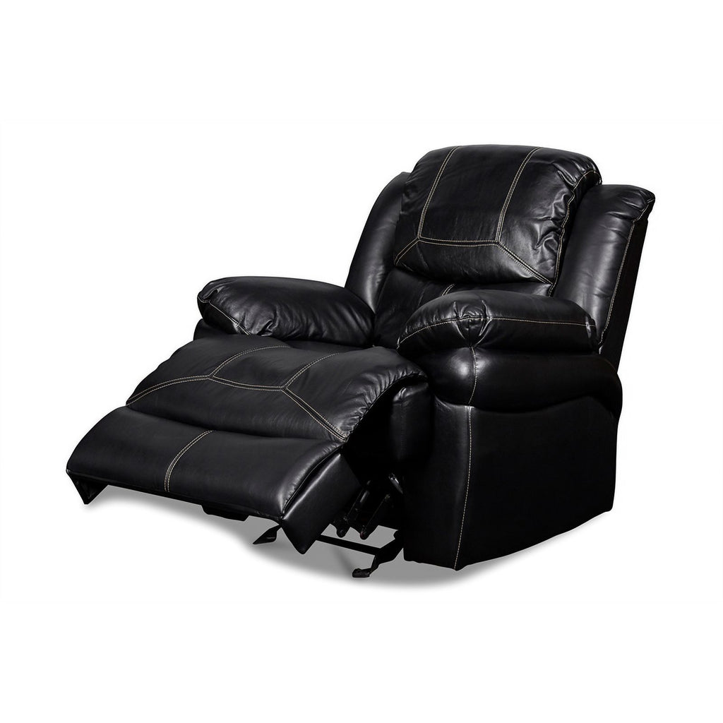 Black Upholstered Fabric Glider Recliner W68789