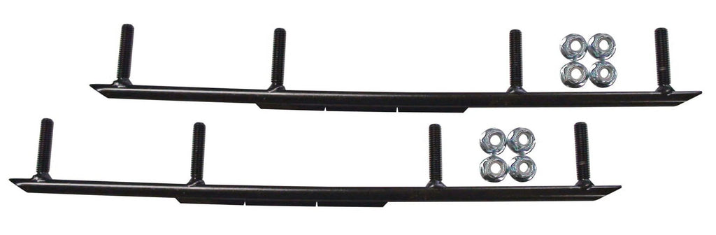 White Snowmobile Skis with 4" Round Bars Complete Kit N132