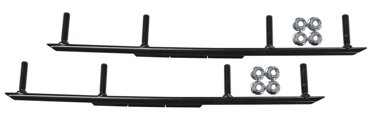White Snowmobile Skis with 4" Round Bars Complete Kit N132