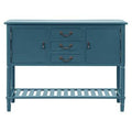 Blue 3 Drawer Console Table with 2 Cabinets and 1 Shelf K512