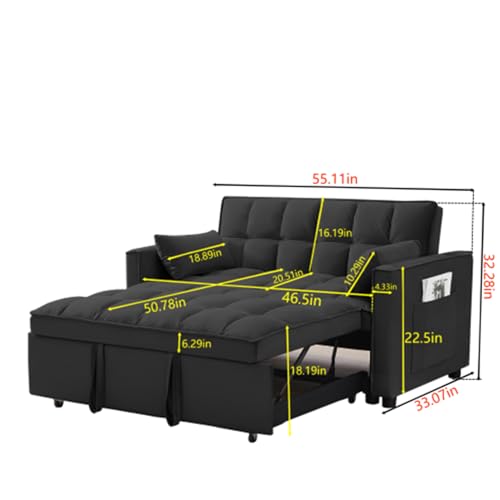 Pink Fabric Convertible Sleeper Sofa Bed with Toss Pillows F762107