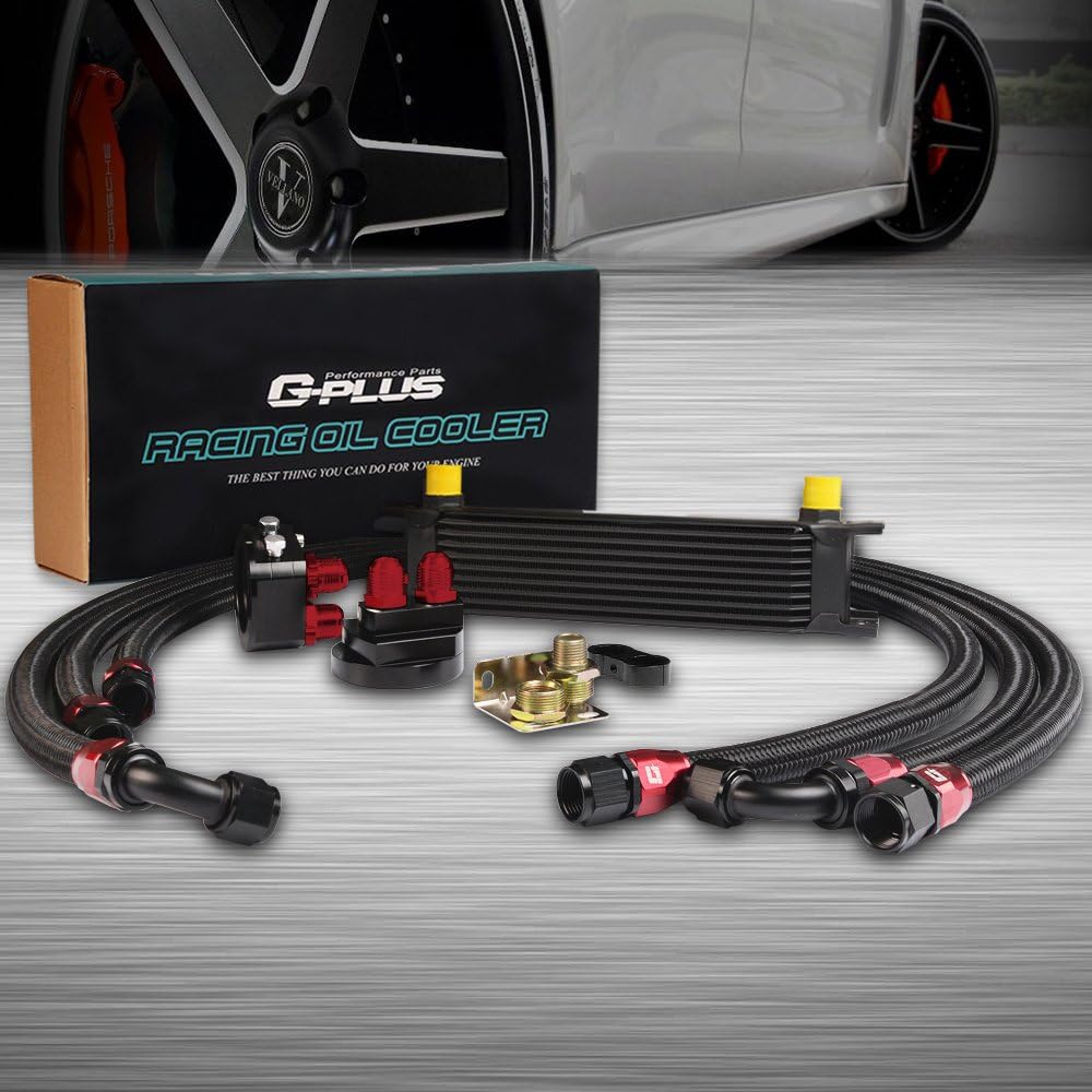 10 Row Aluminum Universal Engine Oil Cooler Kit with Oil Filter Relocation Kit J63089