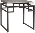 Silver/Black Square End Table W29304