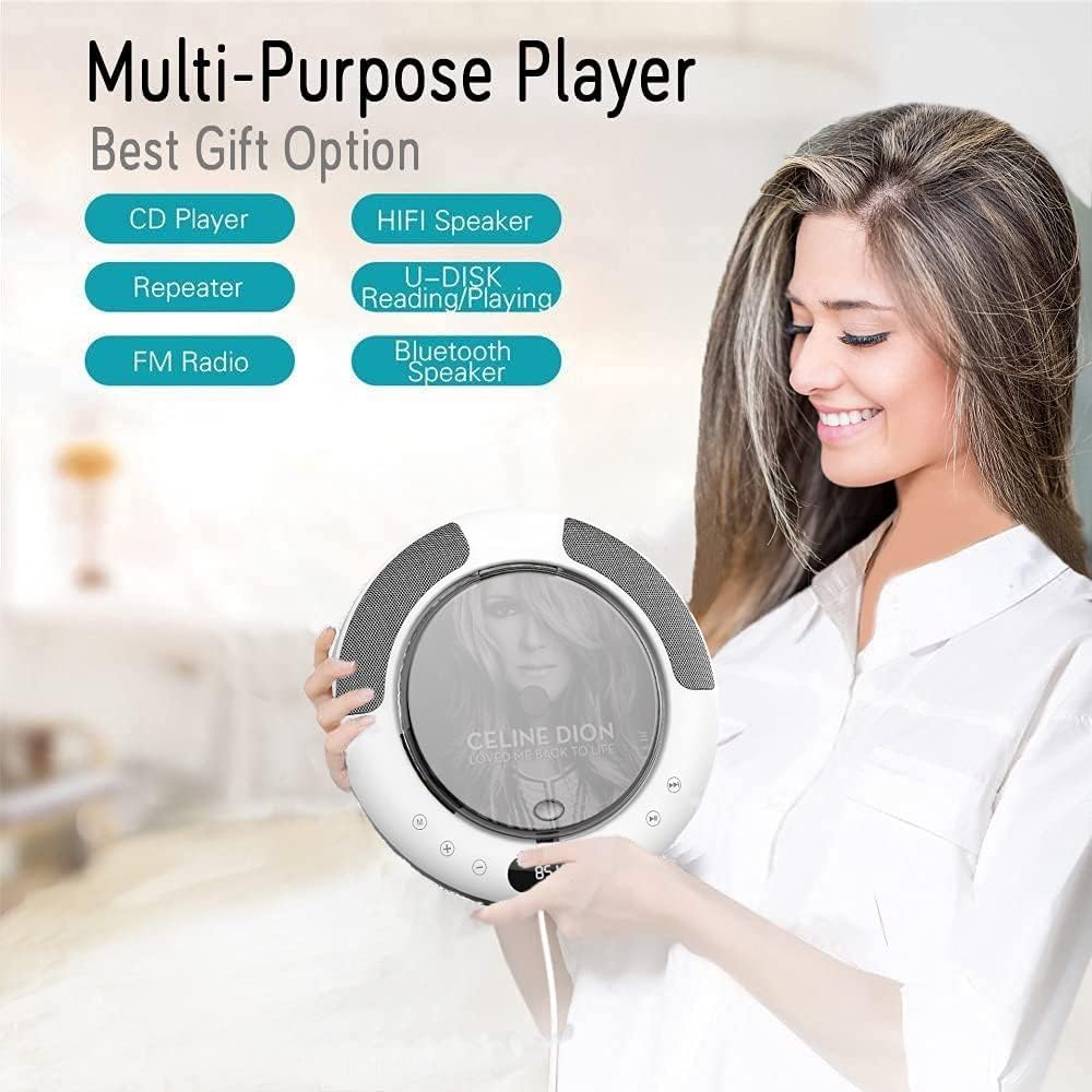 Portable CD Player with Bluetooth, FM Radio, Remote Control, Pack of 2 Y92552