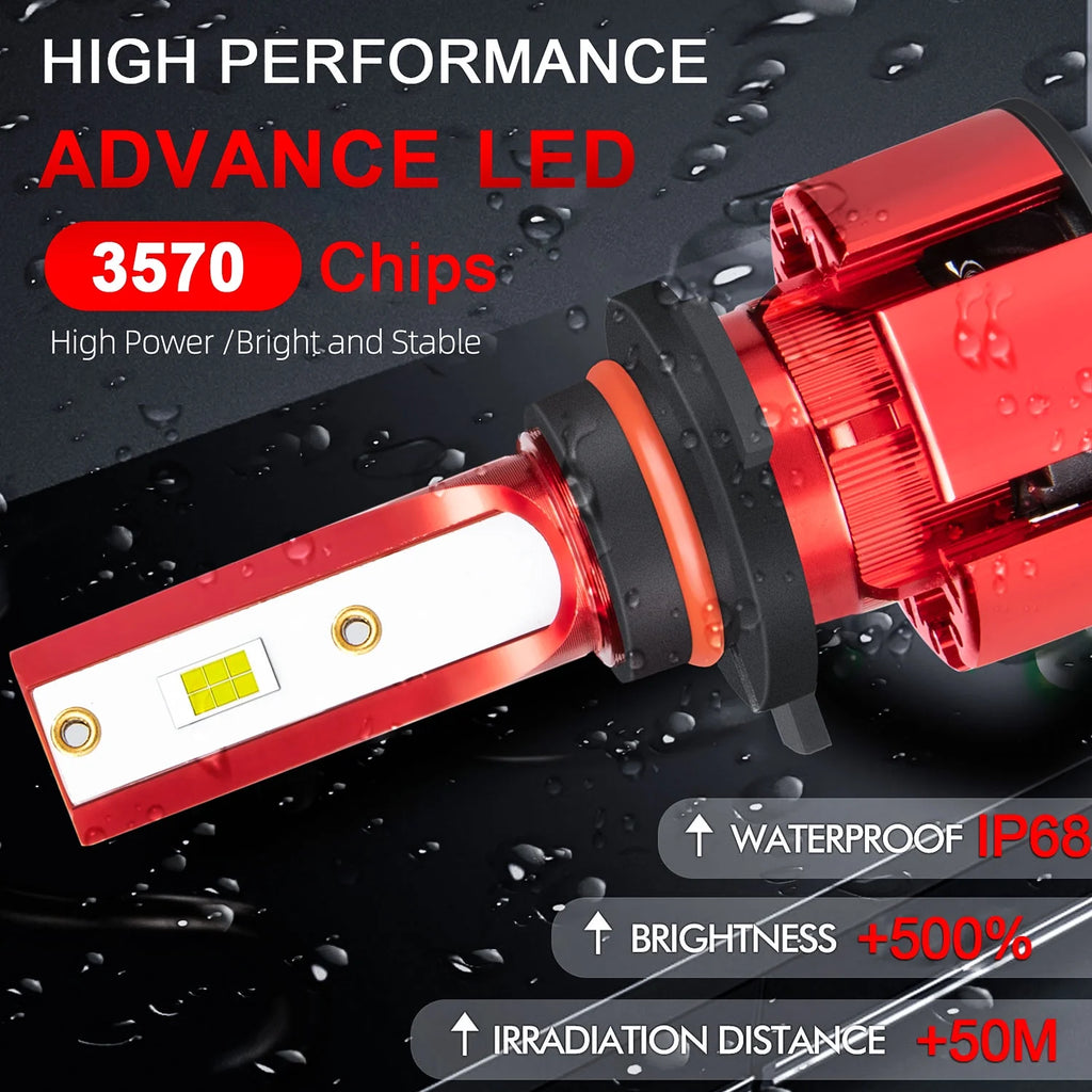 9005 High + H11 Low Beam + H11 Fog Beam LED Headlight Bulbs 6000K Cool White Z649109