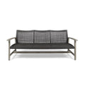 Light Gray Wood and Wicker Outdoor Sofa O686130