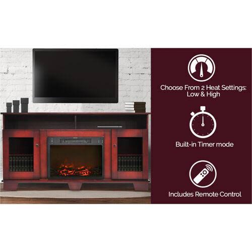 White Electric Fireplace with Entertainment Stand H747