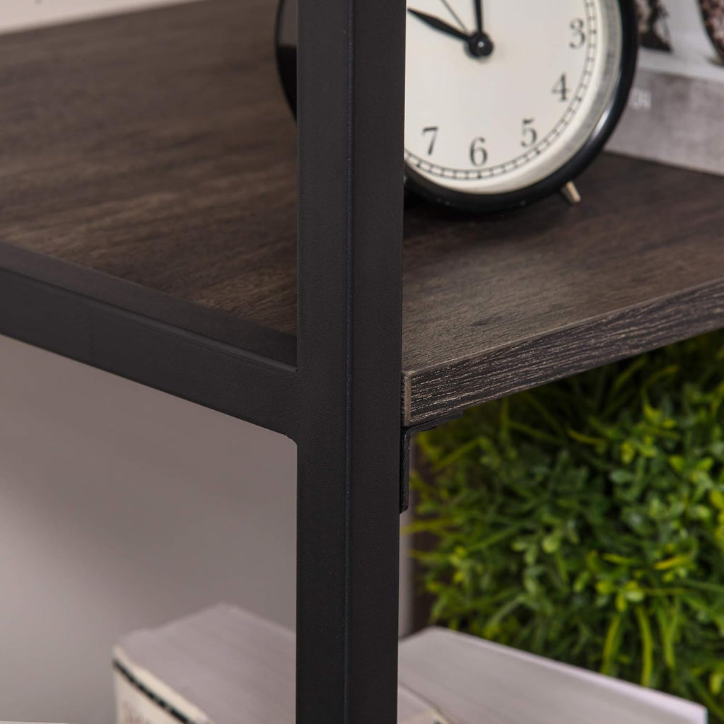 4-Tier Industrial Style Bookcase with Drawer and Cabinet A1631