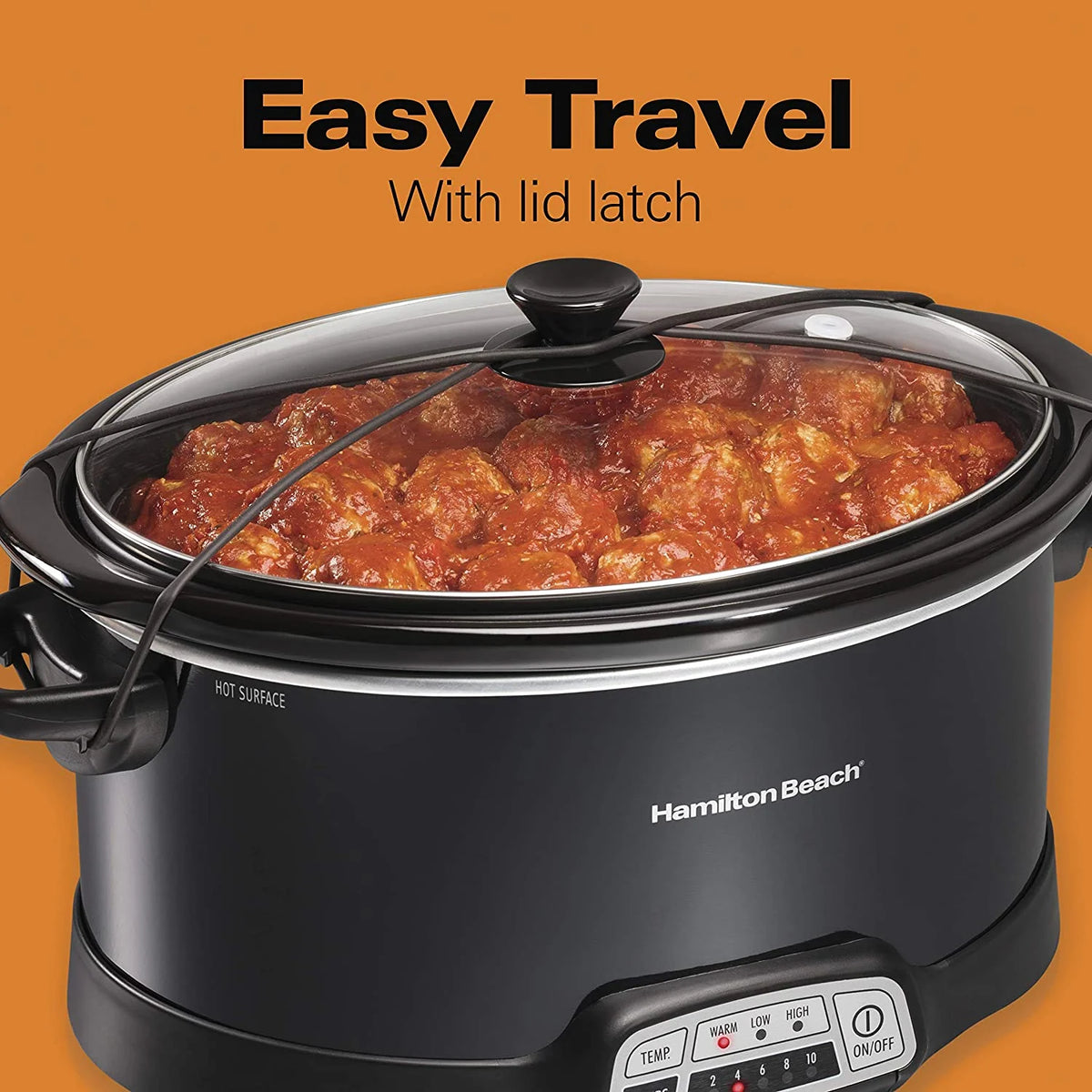 Portable 7-Quart Programmable Slow Cooker with Dishwasher-Safe Crock, Black M940462
