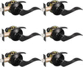 3 Pack Matte Black Passage Door Lever Handle Set B7014