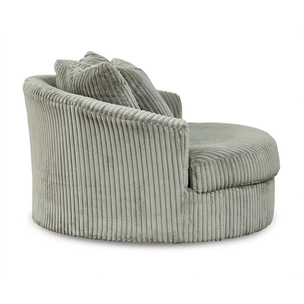 Oversized Swivel Fabric Accent Chair in Gray V48727