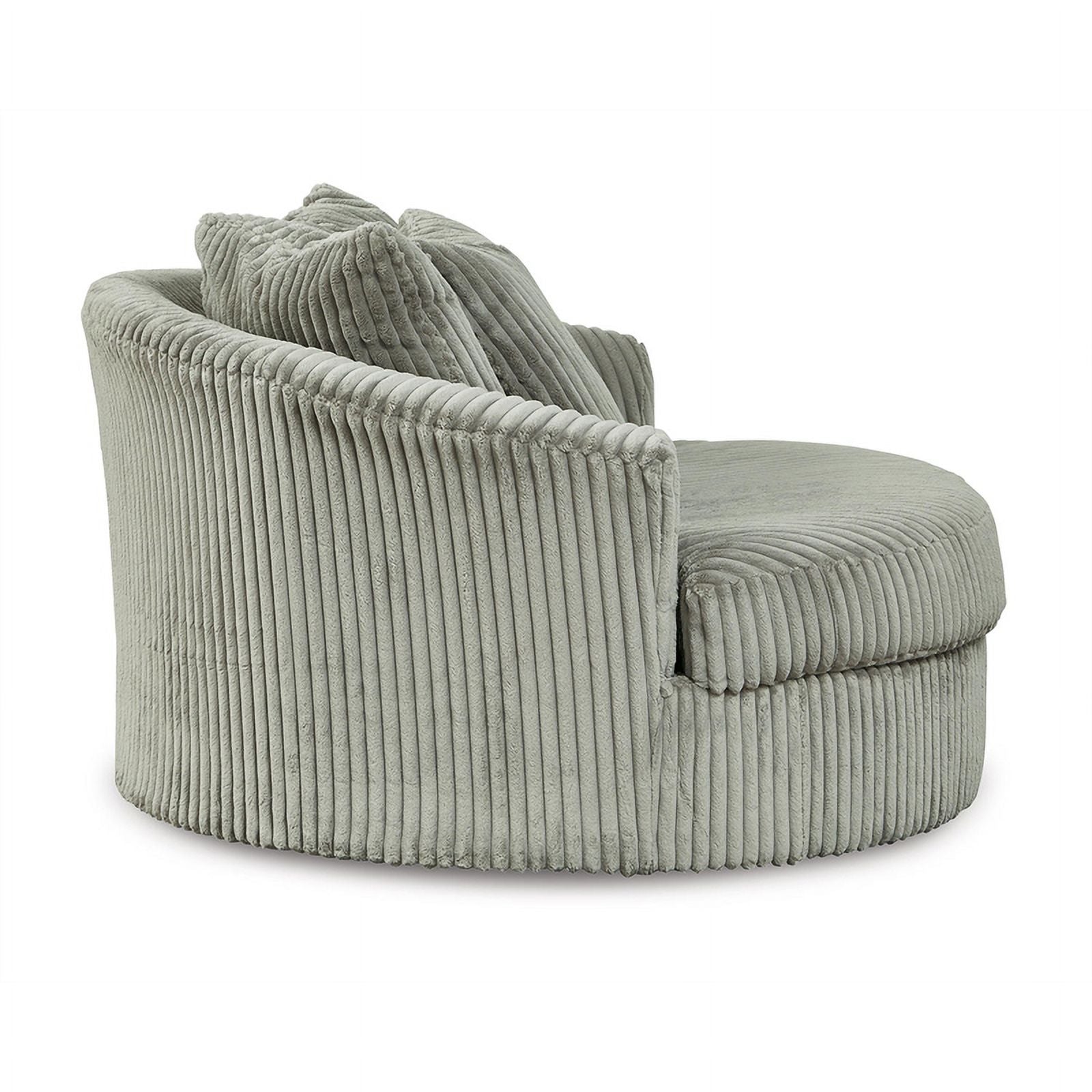 Oversized Swivel Fabric Accent Chair in Gray V48727