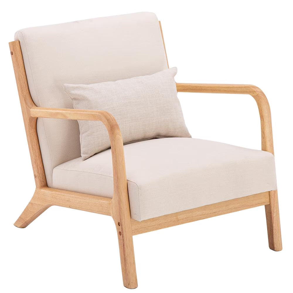 Beige Fabric Single Sofa S884