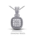 18K White Gold Pave Setting Diamond Pendant D69488