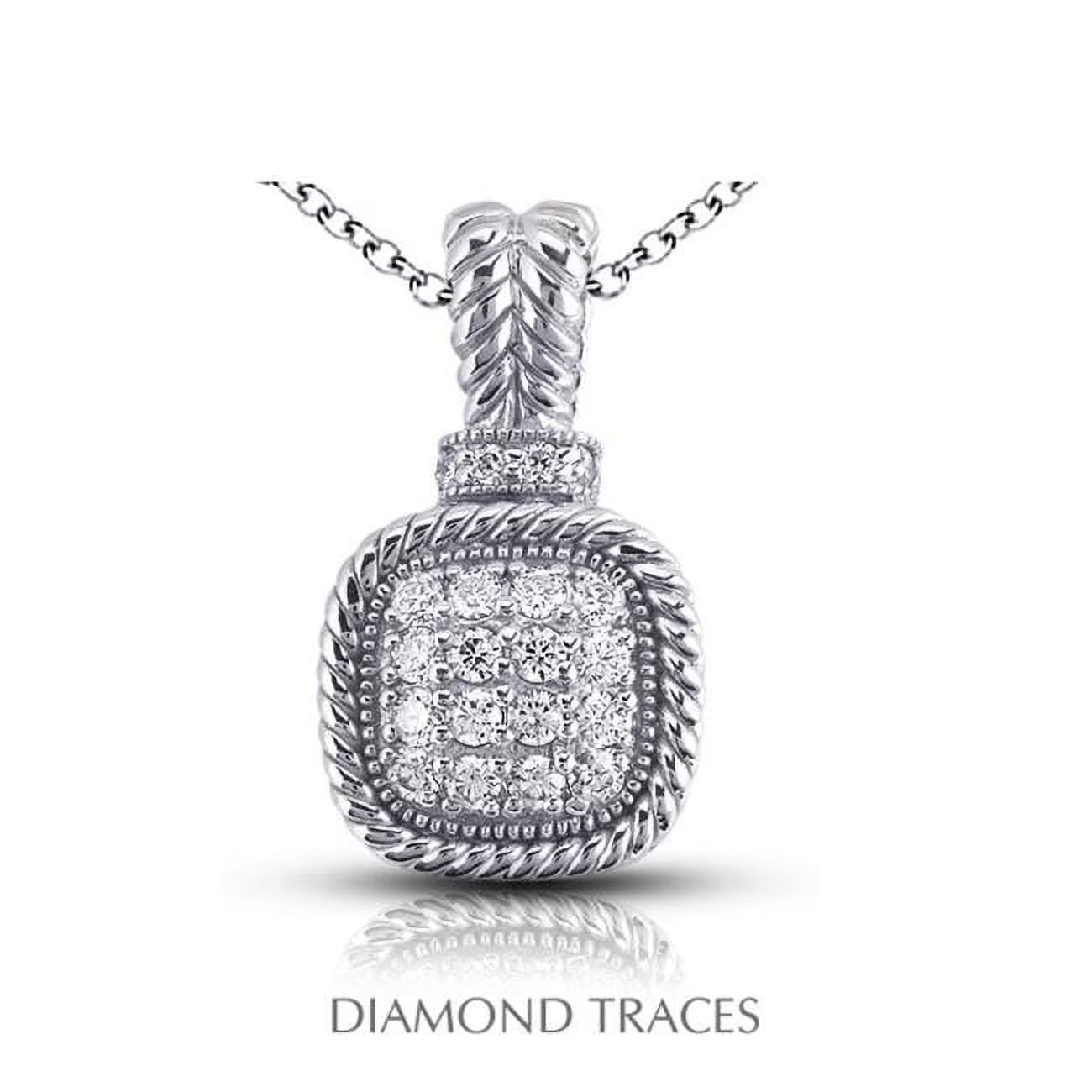 18K White Gold Pave Setting Diamond Pendant D69488