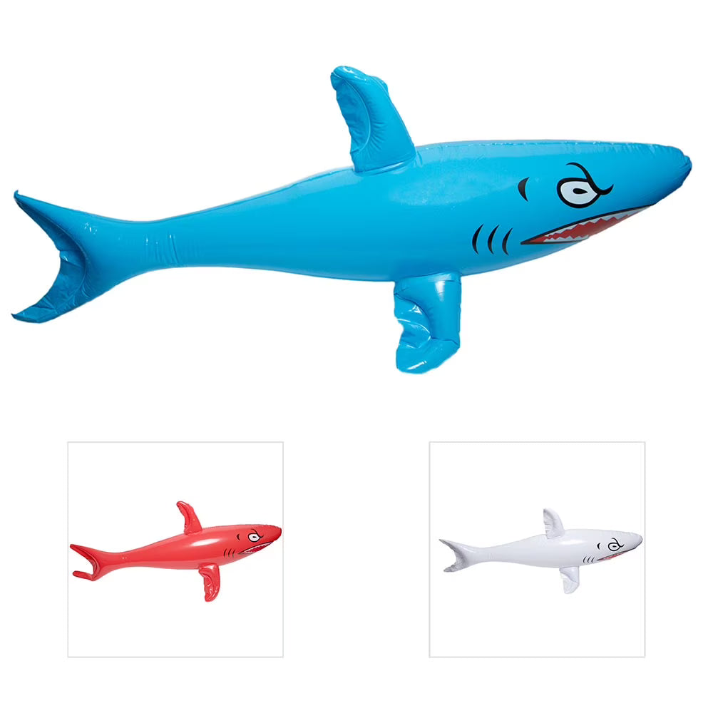 12 Assorted 46" Giant Inflatable Shark Decoration W19499