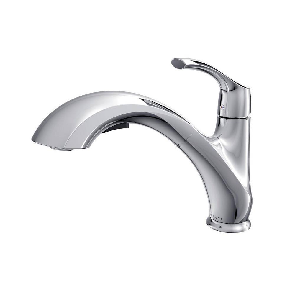 Single-Handle Pull-Out Sprayer Kitchen Faucet in Chrome Finish I129418