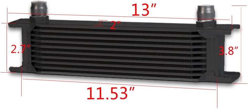 10 Row Aluminum Universal Engine Oil Cooler Kit with Oil Filter Relocation Kit J63089