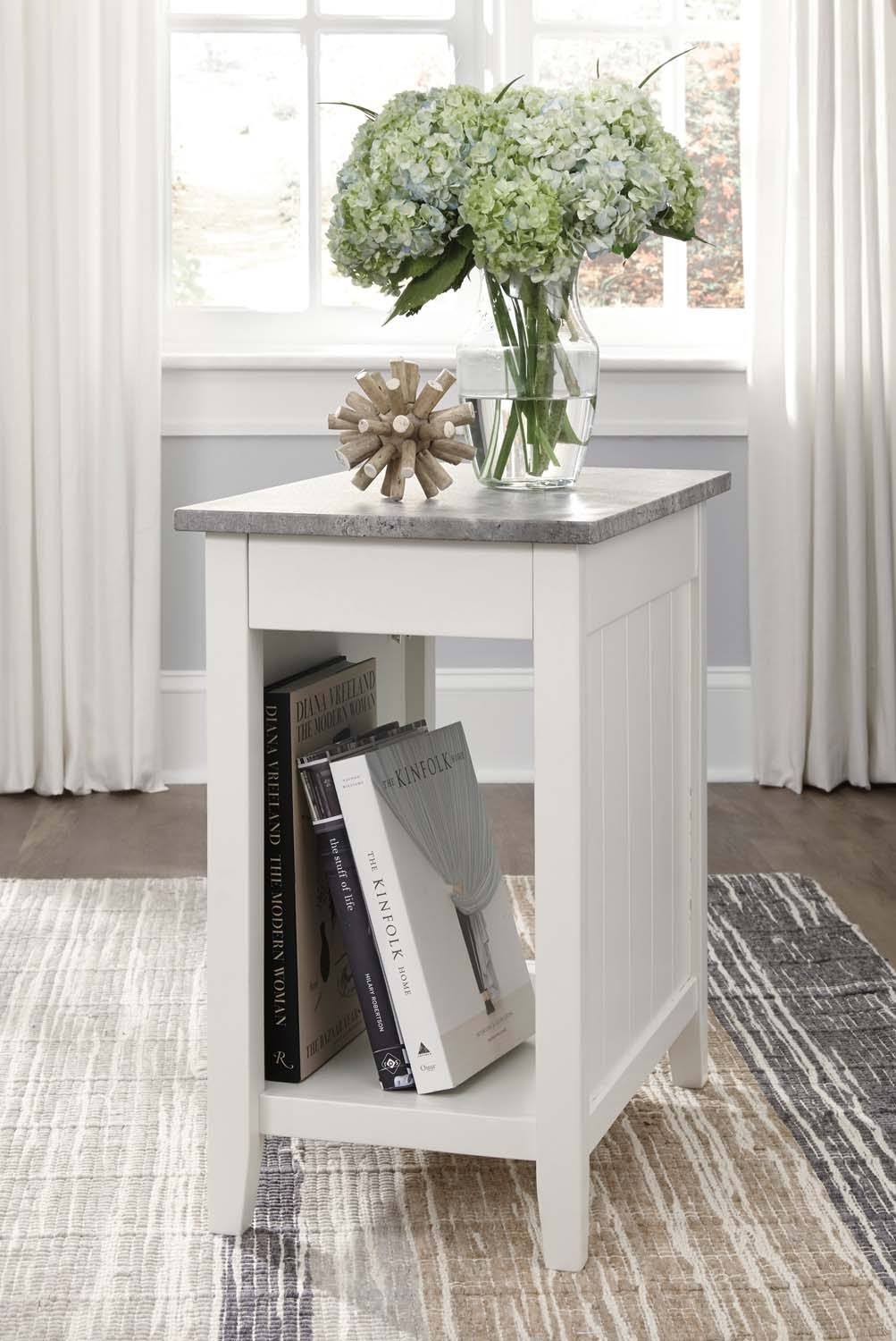 White Chair Side End Table B97305