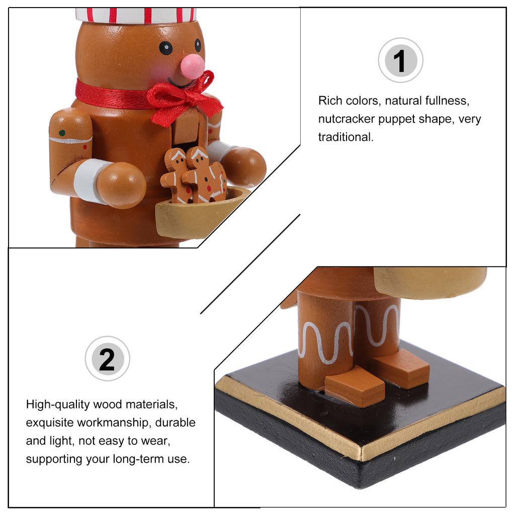 Wooden Nutcracker Gingerbread Man Christmas Tree Ornament A6654