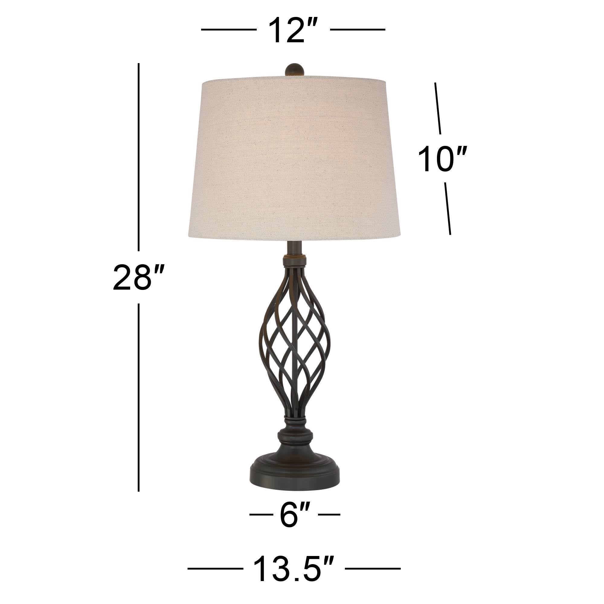 Iron Scroll Lamps Set of 2 with Table Top Dimmers D554
