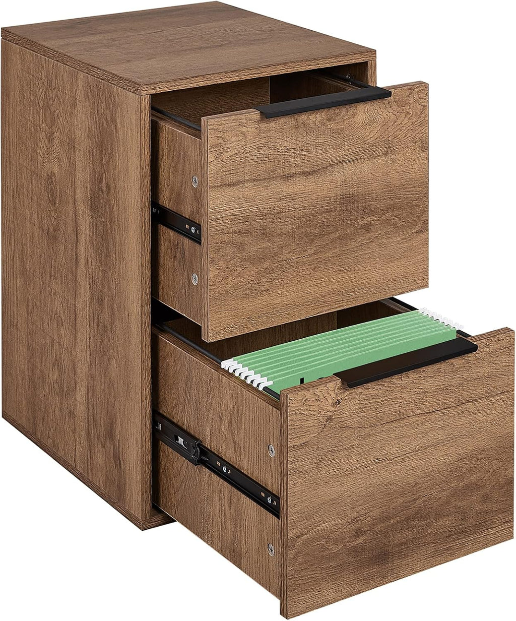 2 Drawer Wooden File Cabinet with Open Storage Shelf S401828
