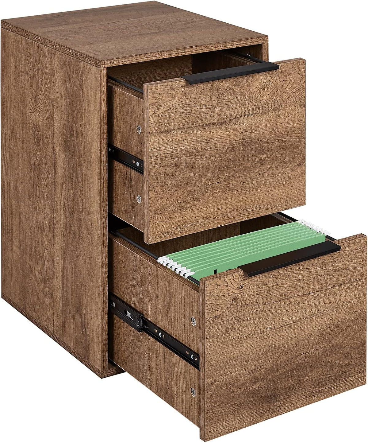 2 Drawer Wooden File Cabinet with Open Storage Shelf S401828