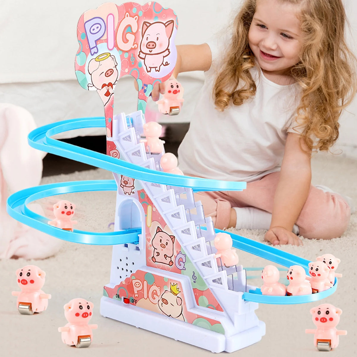 Roller Coaster Piggy Track Toy L48949